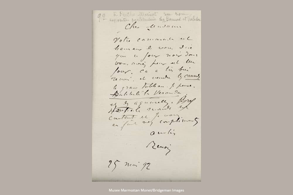 Renoir, Brief an Morisot (1892) - Notizbücher - DesignImgThree Image