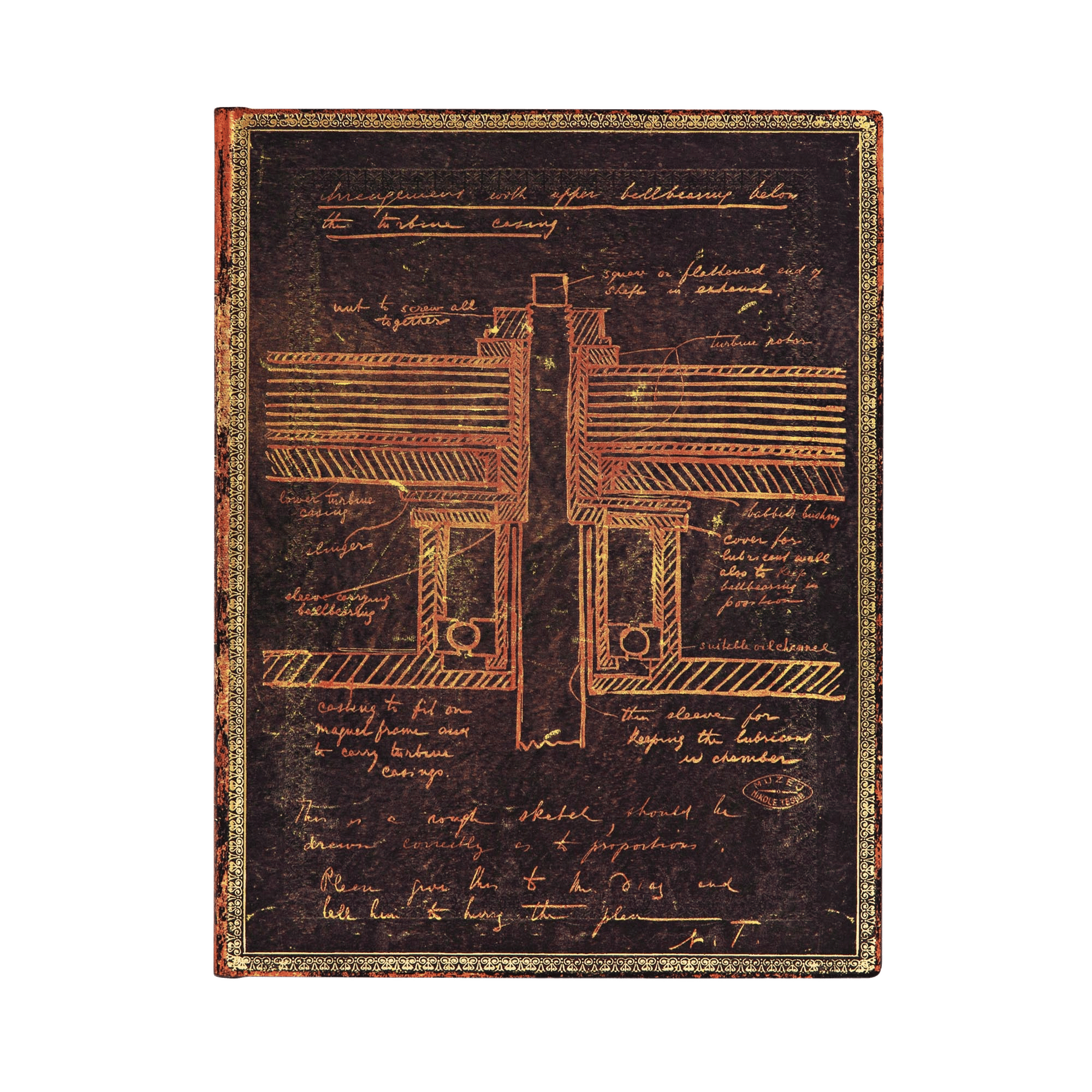 Tesla, Sketch of a Turbine - Journals - Front Image