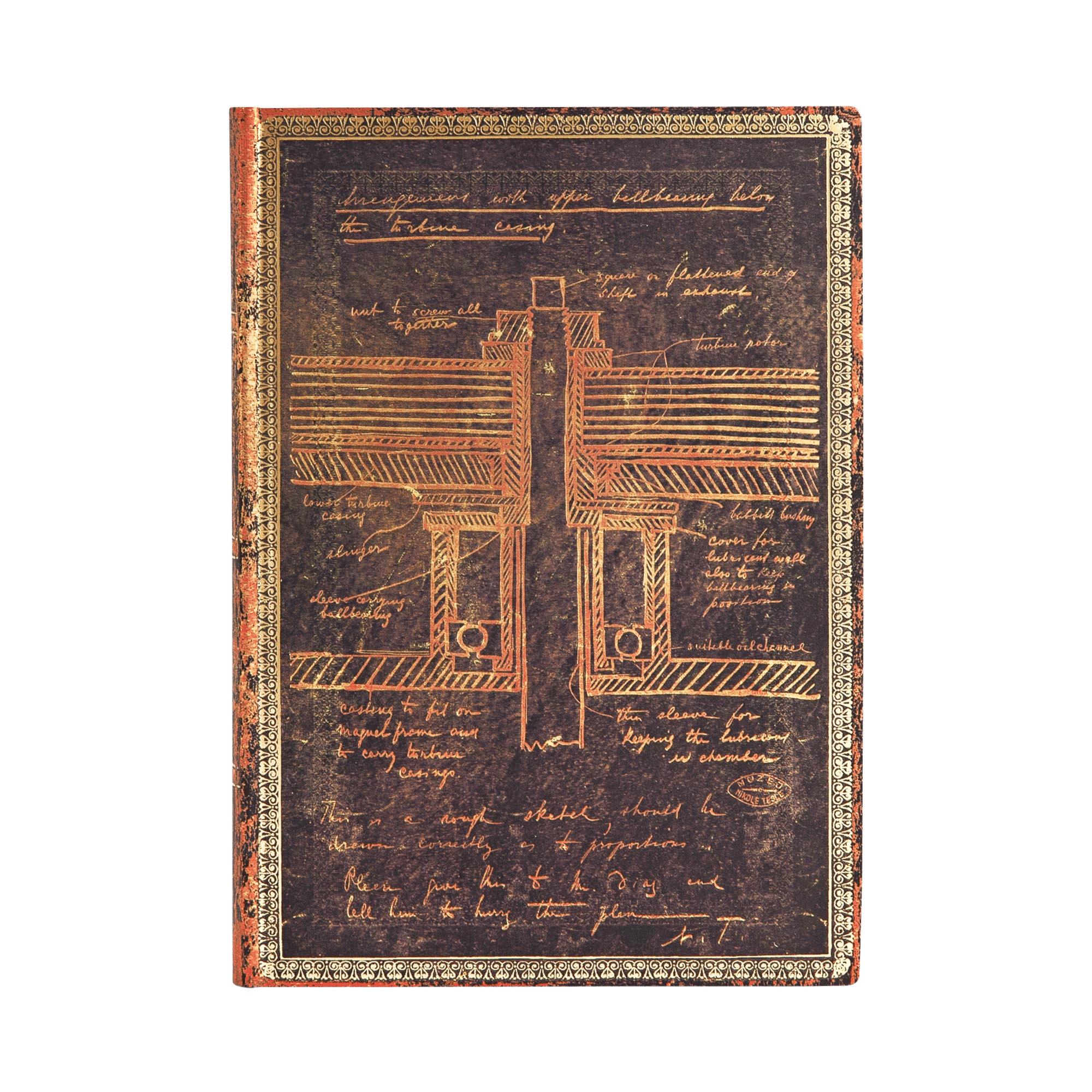 Tesla, Sketch of a Turbine - Journals - Front Image