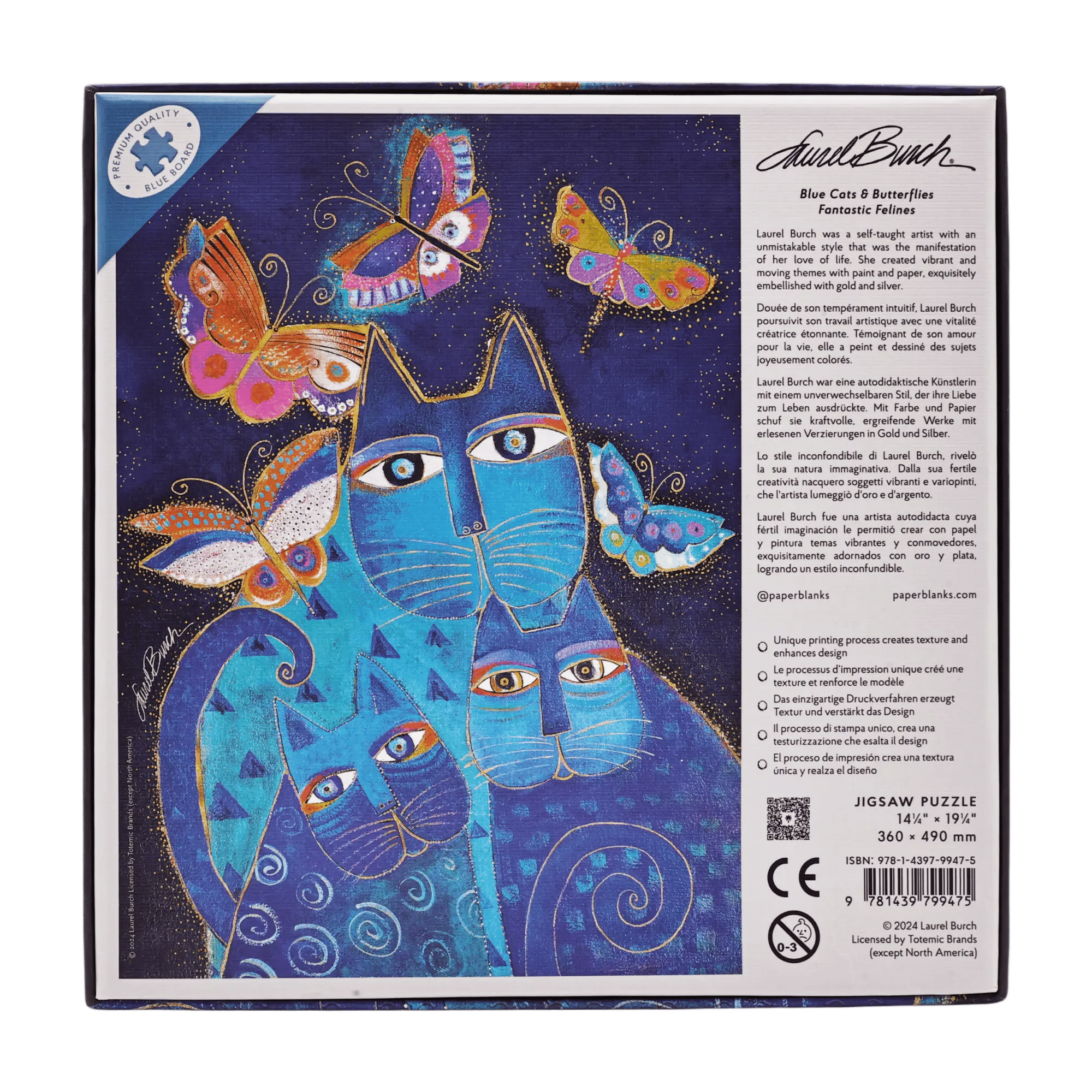 Chats Bleus et Papillons - Puzzles - Back Image
