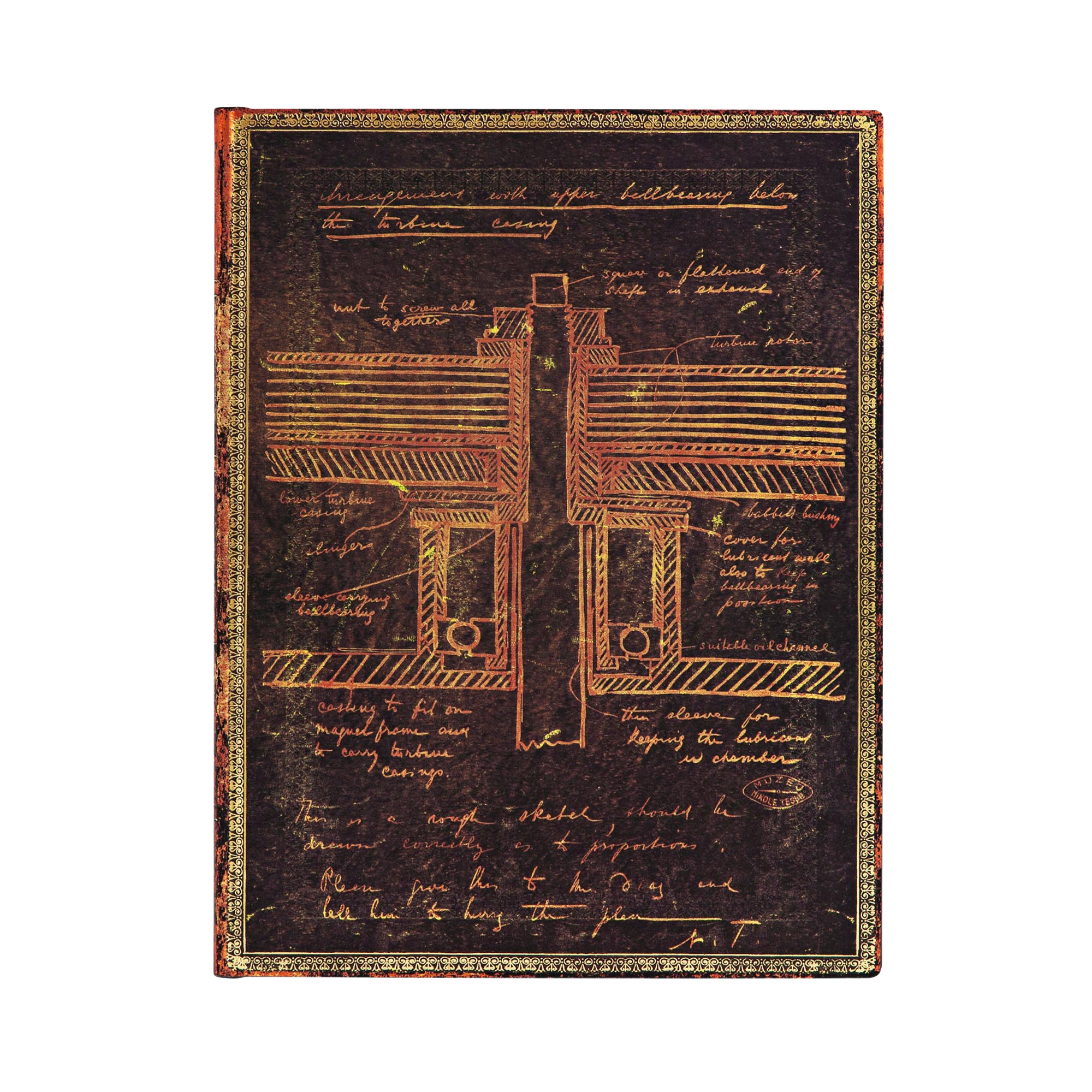 Tesla, Sketch of a Turbine - Journals - Front Image
