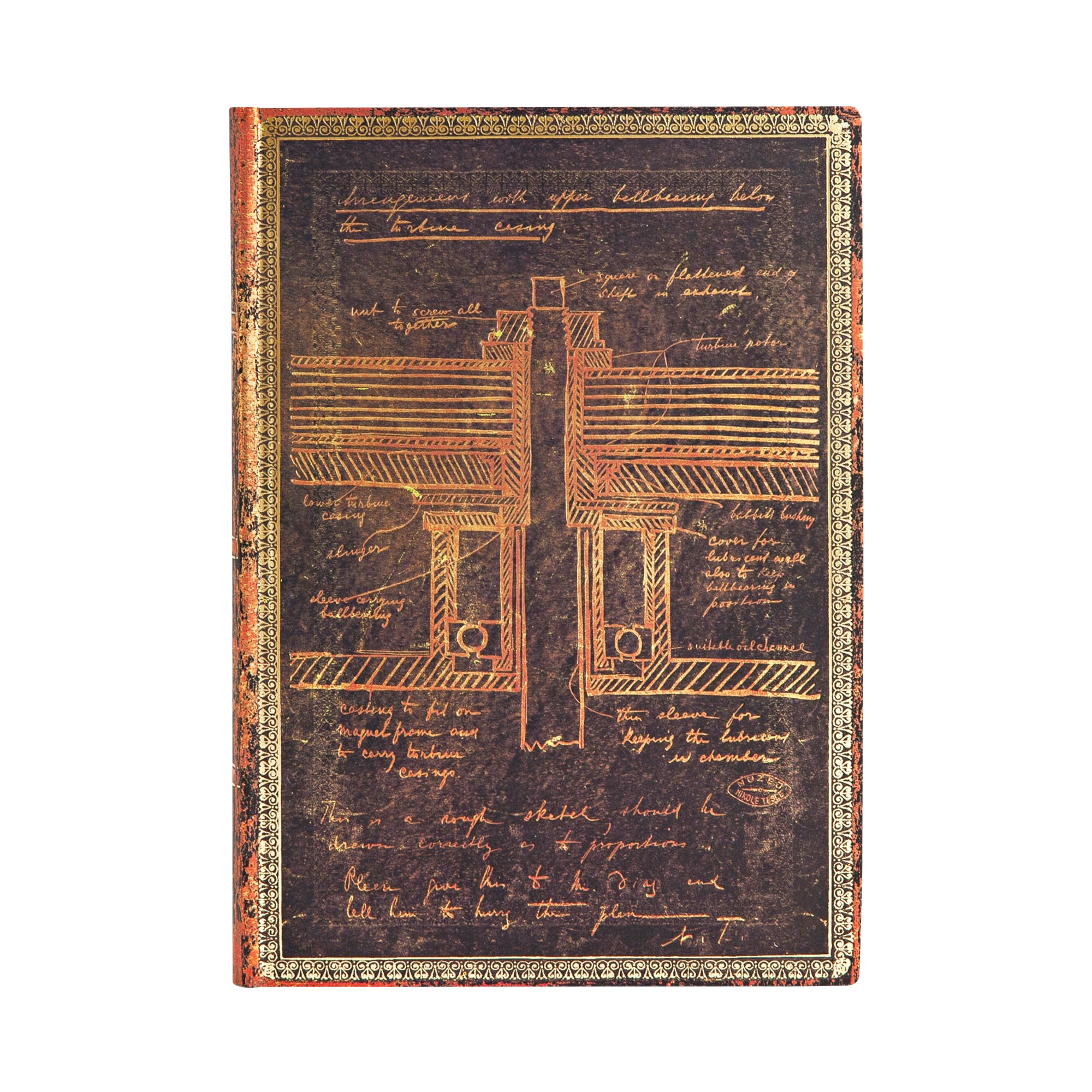 Tesla, Sketch of a Turbine - Journals - Front Image