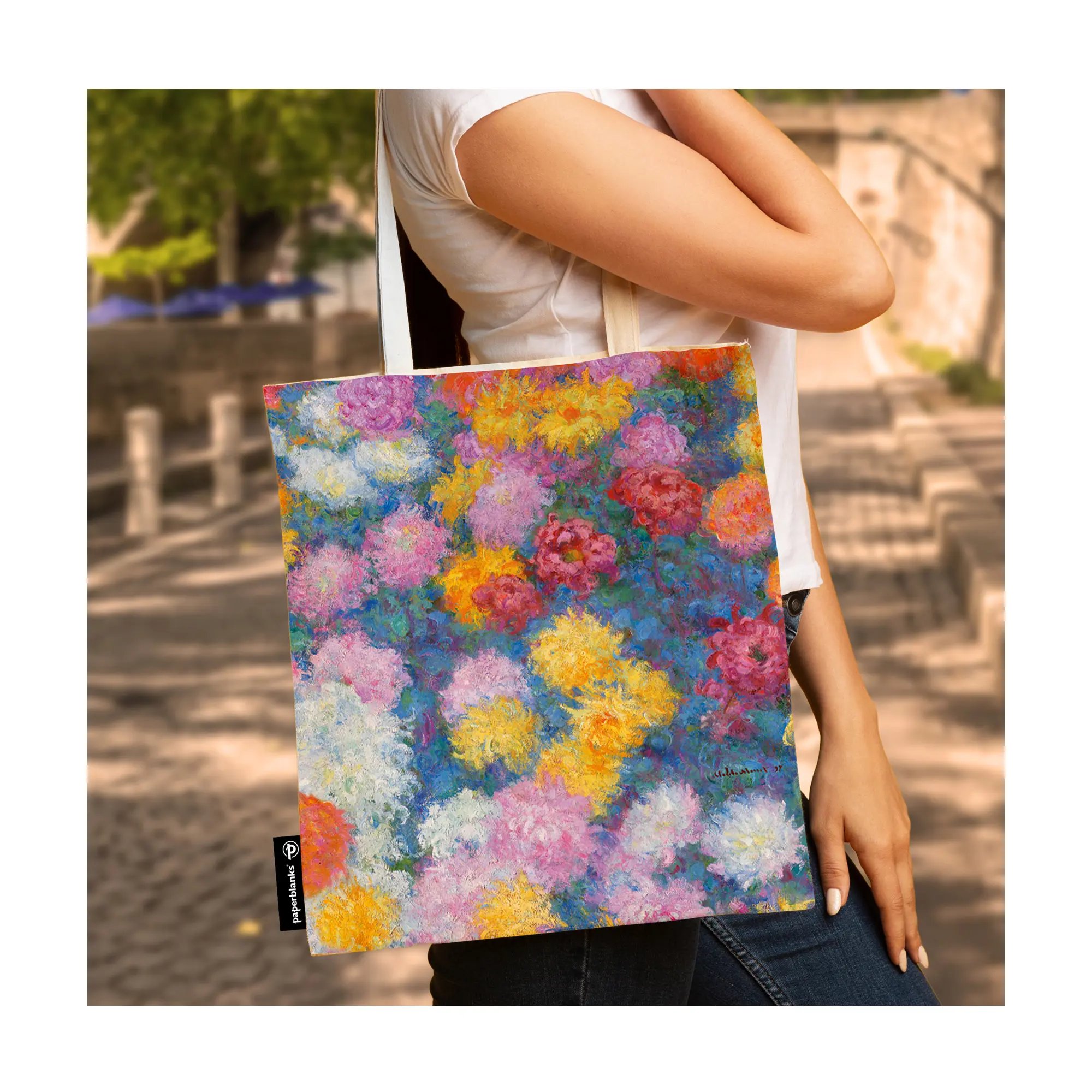 Monet’s Chrysanthemums - Tote Bags - Edge Image