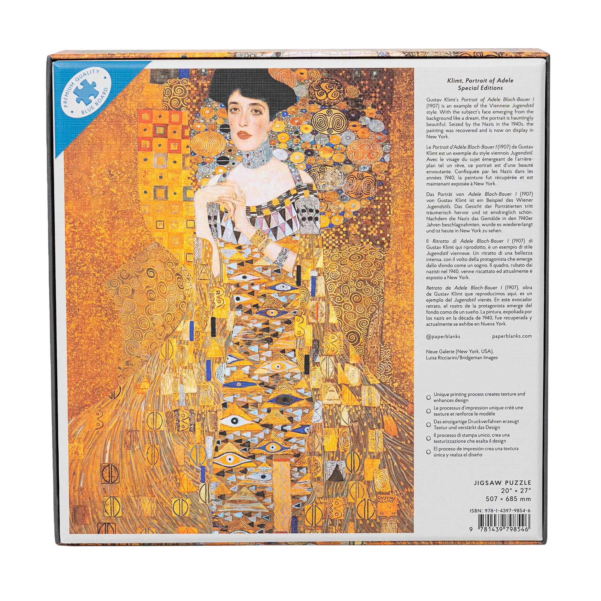 Klimt, Portrait of Adele - Jigsaw Puzzles - Back Image