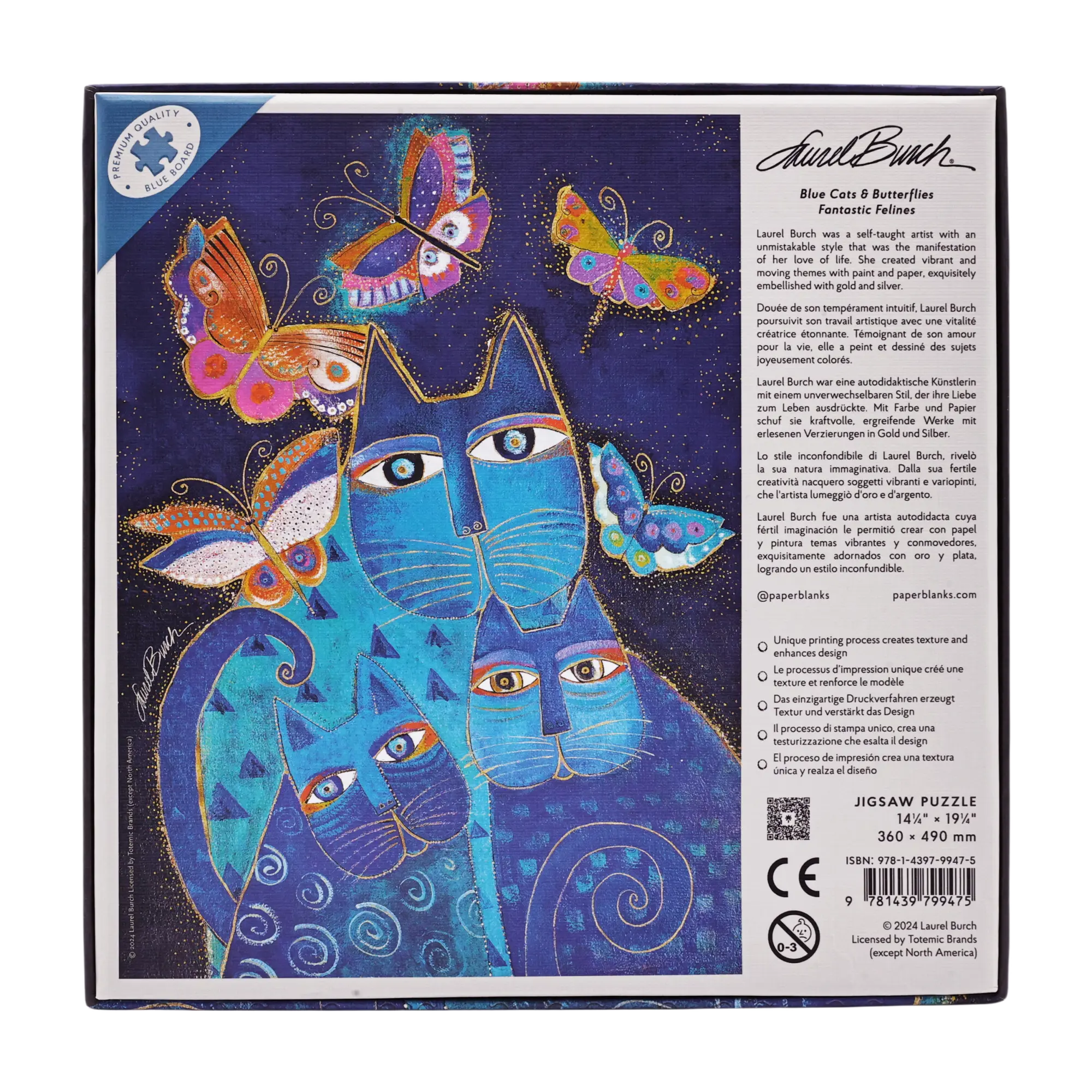 Chats Bleus et Papillons - Puzzles - Back Image